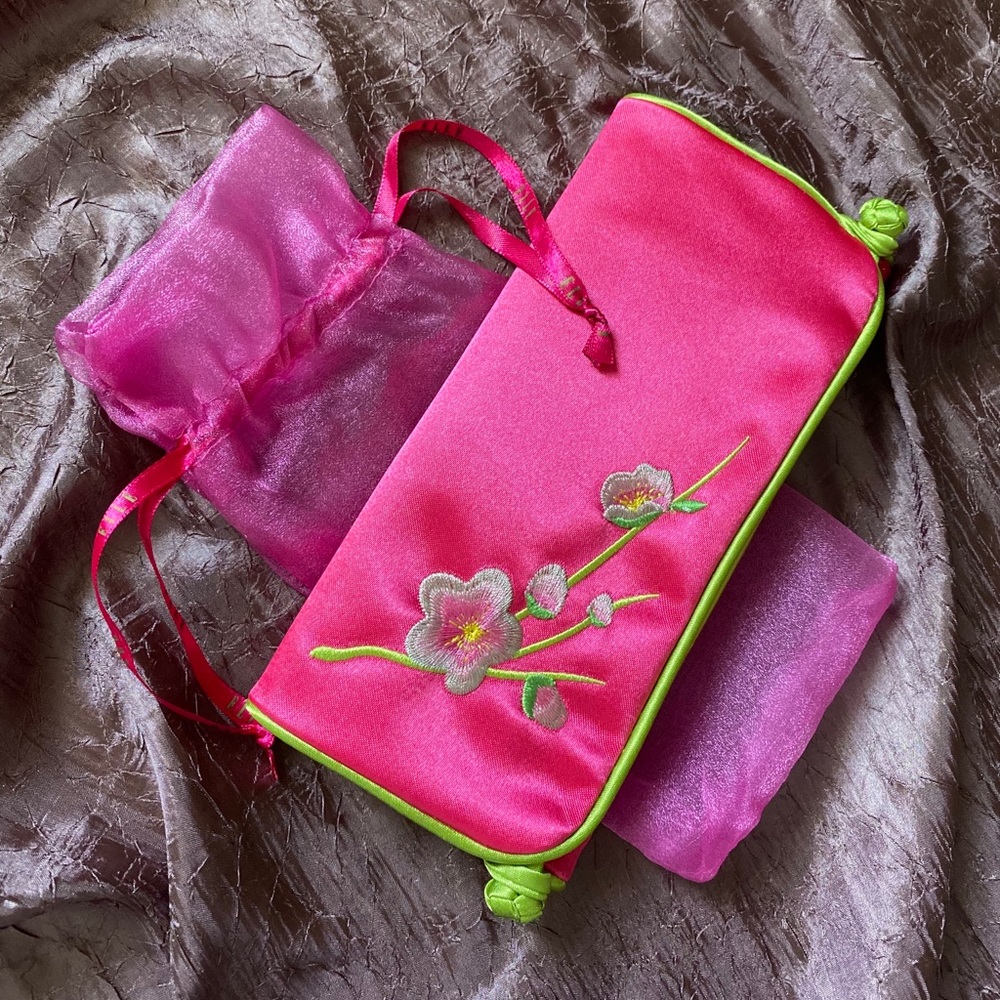 Satin Embroidered Wallet/Clutch